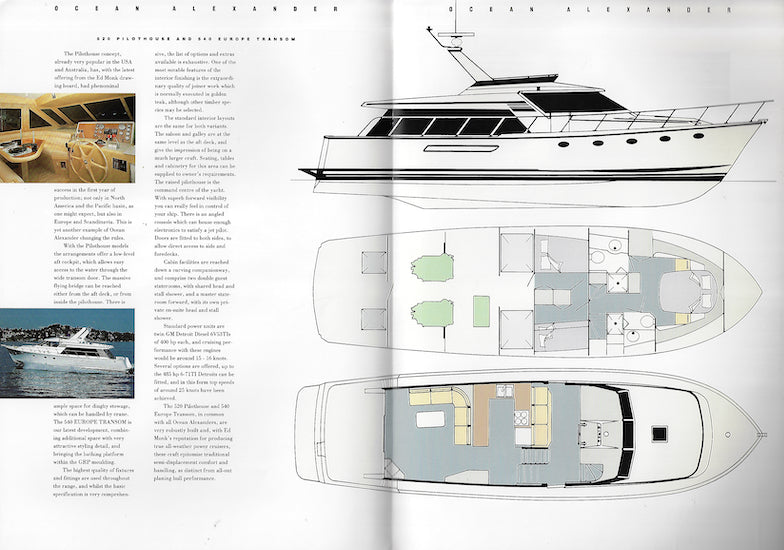 Ocean Alexander 520 Pilothouse / 540 Europe Transom Brochure