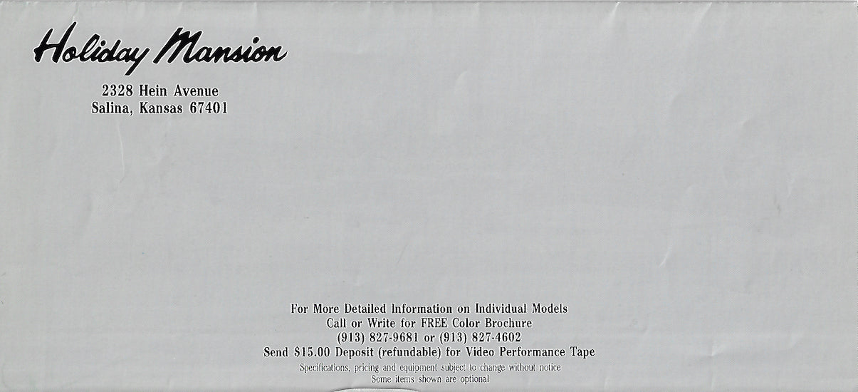 Holiday Mansion 1980s Brochure