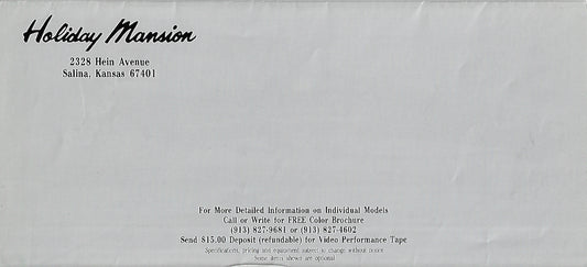 Holiday Mansion 1980s Brochure
