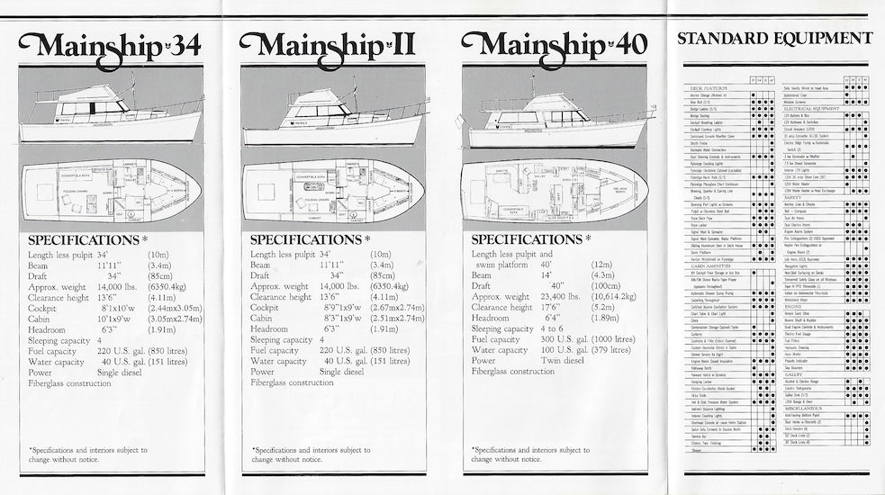 Mainship 1980s Full Line Brochure