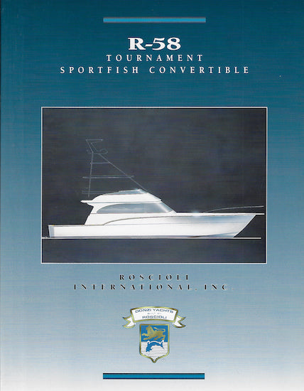Roscioli Donzi R-58 Specification Brochure