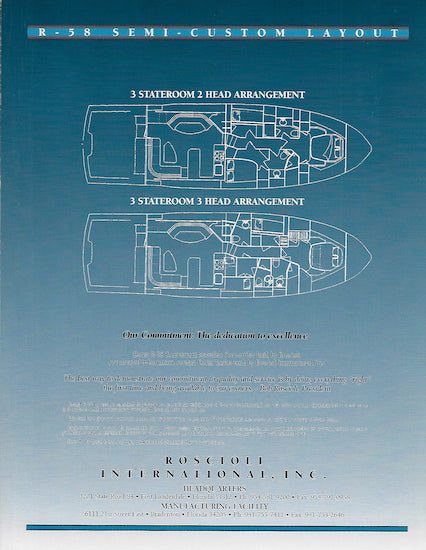Roscioli Donzi R-58 Specification Brochure