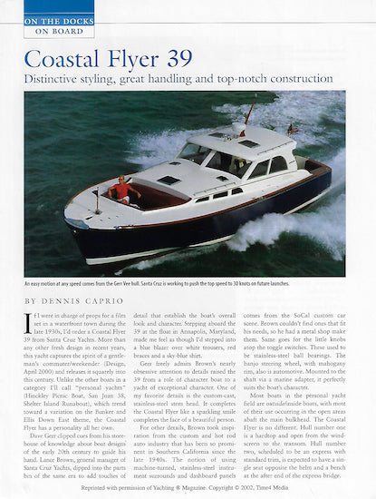 Santa Cruz Coastal Flyer 39 Yachting Magazine ReprintBrochure