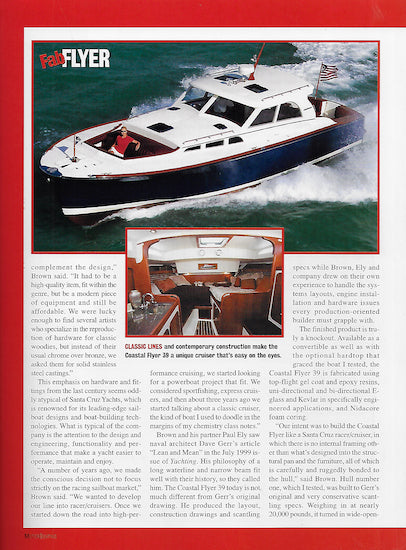 Santa Cruz Coastal Flyer 39 Motorboating Magazine Reprint Brochure