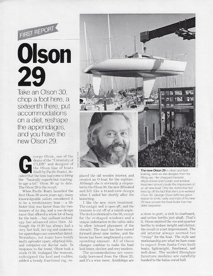 Olson 29 Sailor Magazine Reprint Brochure