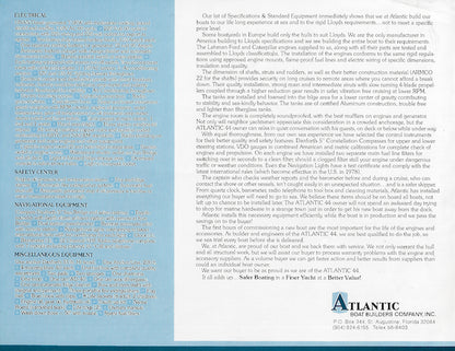 Atlantic 44 Long Range Cruiser Brochure