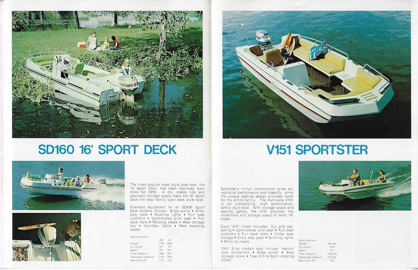 Hurricane 1979 Pontoon Brochure