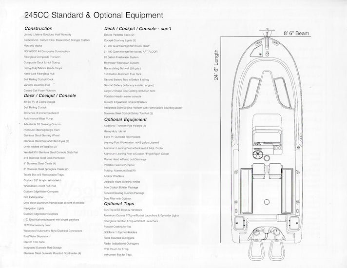Edgewater 245 Center Console Brochure