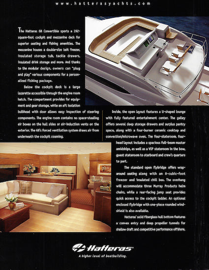 Hatteras 68 Convertible Launch Brochure