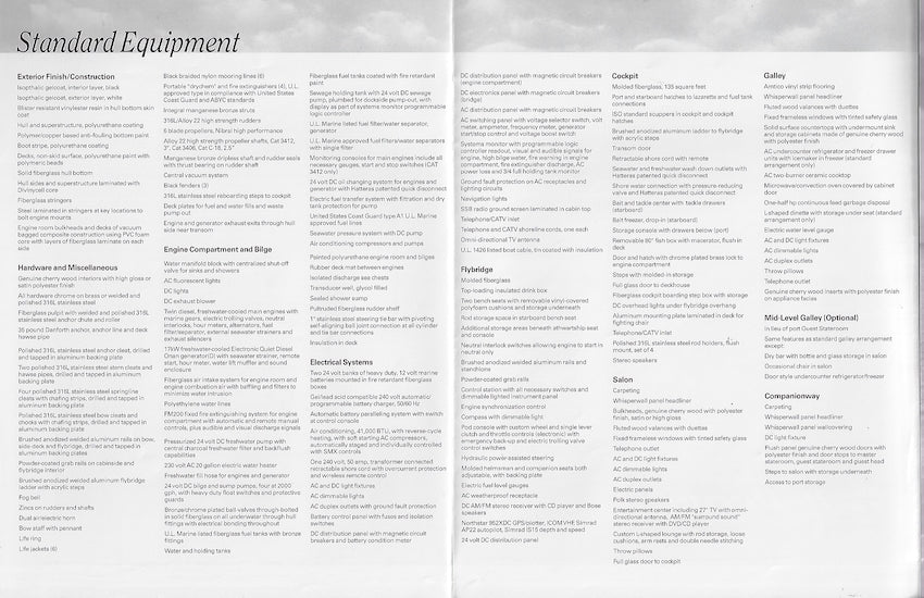 Hatteras 50 Convertible Specification Brochure