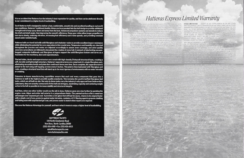 Hatteras 50 Convertible Specification Brochure