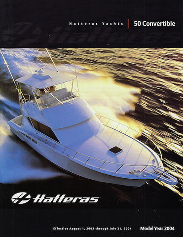 Hatteras 50 Convertible Specification Brochure