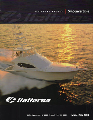 Hatteras 54 Convertible Specification Brochure