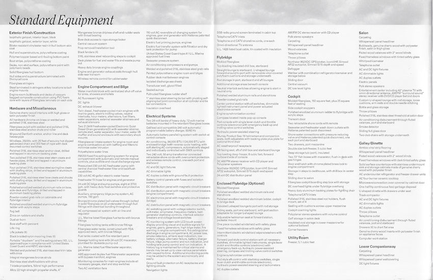 Hatteras 68 Convertible Specification Brochure