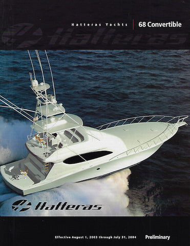 Hatteras 68 Convertible Specification Brochure