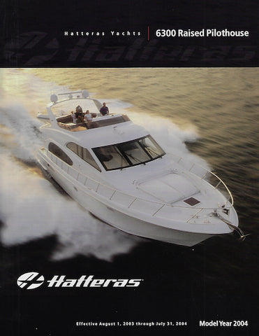 Hatteras 6300 Raised Pilothouse Specification Brochure