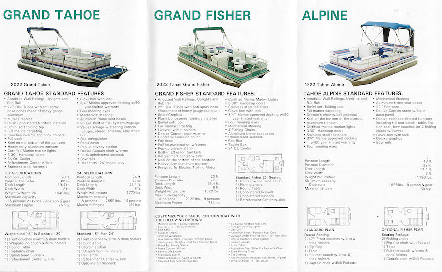 Tahoe 1994 Pontoon Brochure