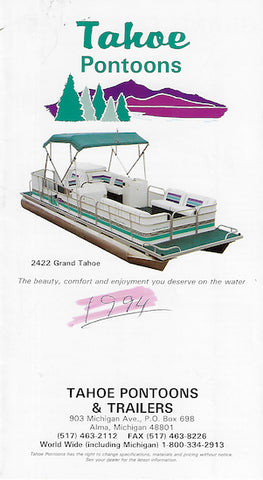 Tahoe 1994 Pontoon Brochure