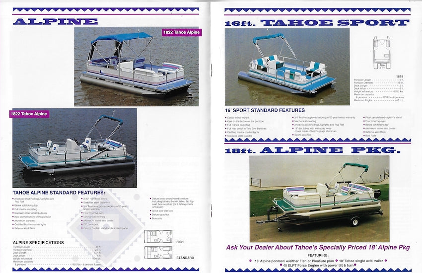 Tahoe 1995 Pontoon Brochure