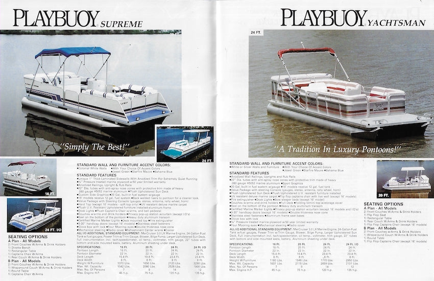 Playbuoy 1994 Pontoon Brochure