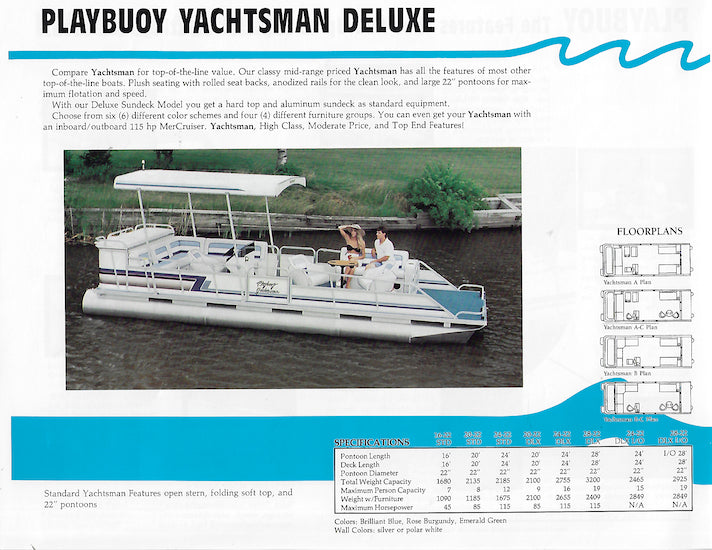 Playbuoy 1992 Pontoon Brochure