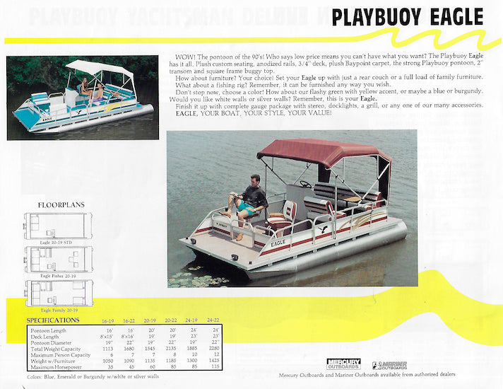 Playbuoy 1992 Pontoon Brochure