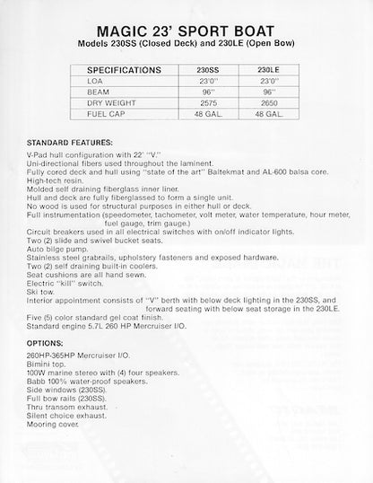 Magic 230SS Brochure