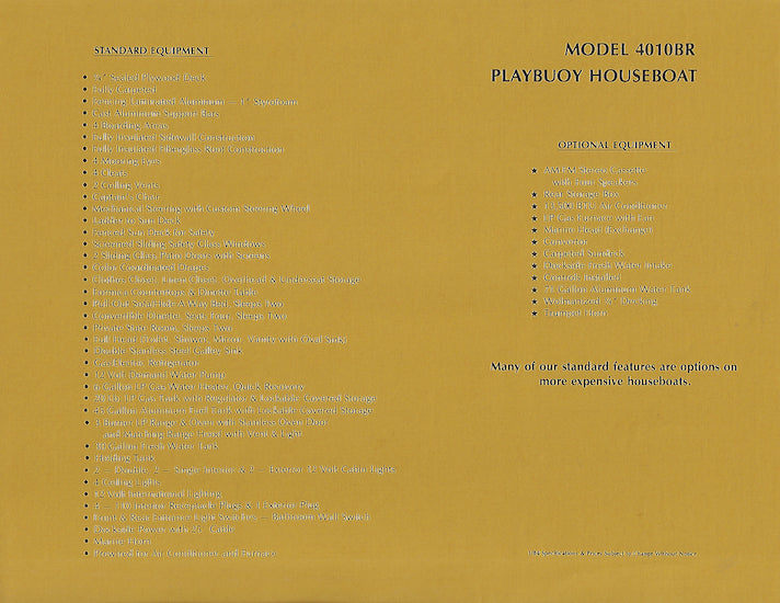 Playbuoy Houseboat 4010BR Brochure