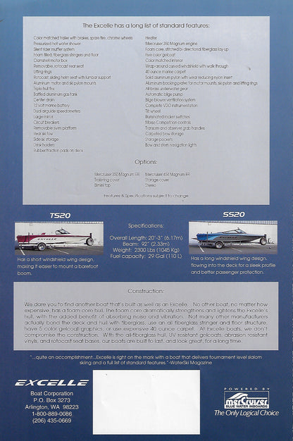 Excelle Ski Boat Brochure