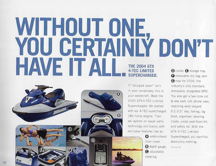 Sea Doo 2004 Watercraft Brochure