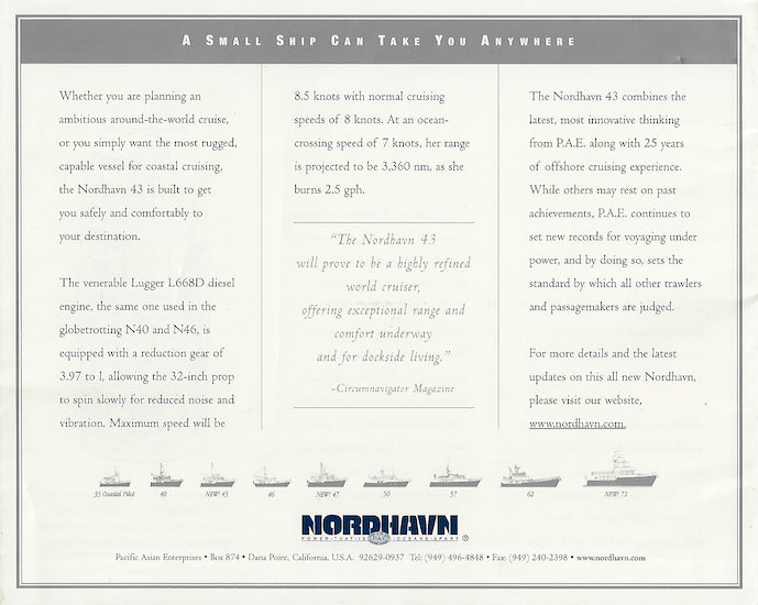 Nordhavn 43 Launch Brochure
