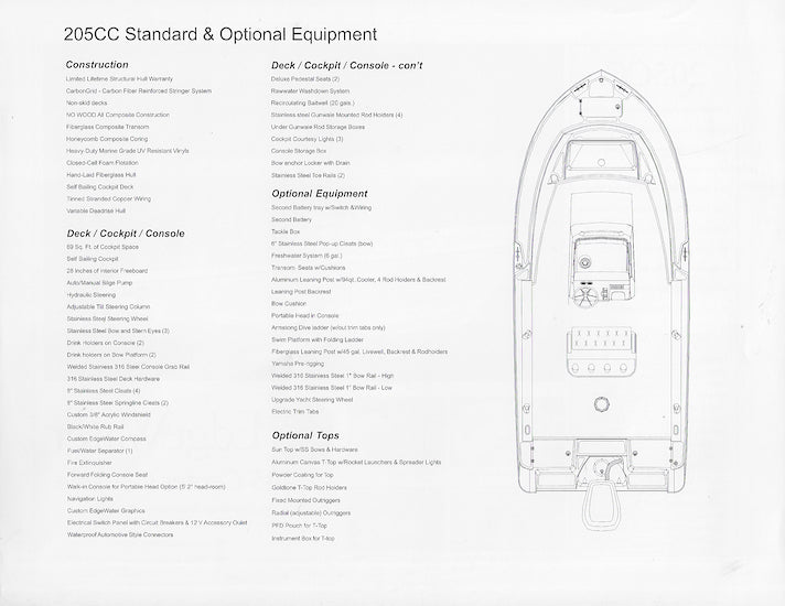 Edgewater 205 Center Console Brochure