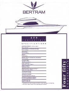 Bertram 450 Convertible Specification Brochure