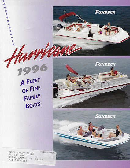 Hurricane 1996 Deck Boat Poster Brochure
