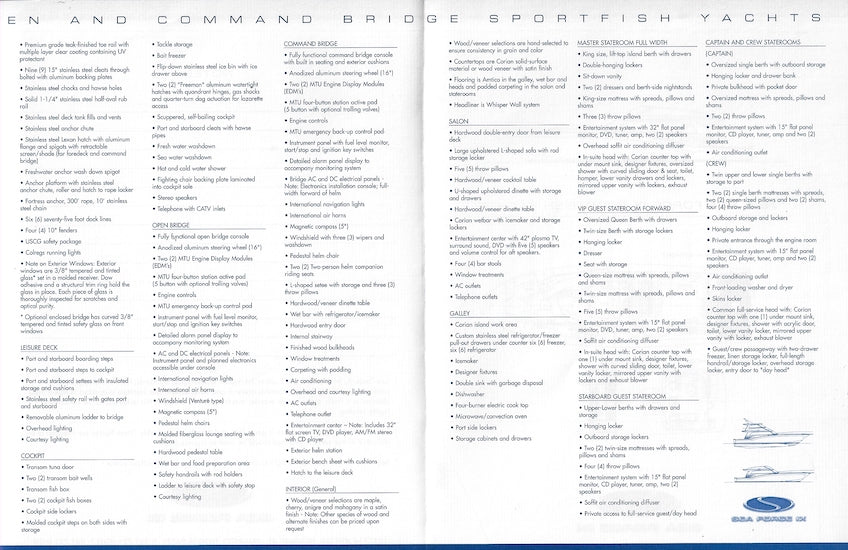 Sea Force IX 76.5 Convertible Specification Brochure