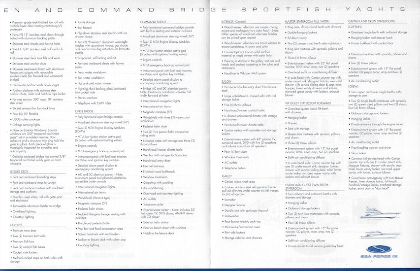 Sea Force IX 86.5 Convertible Specification Brochure