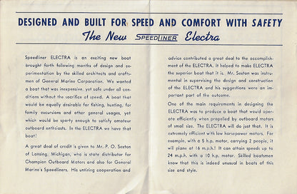 General Marine Speedliner Electra Brochure Brochure