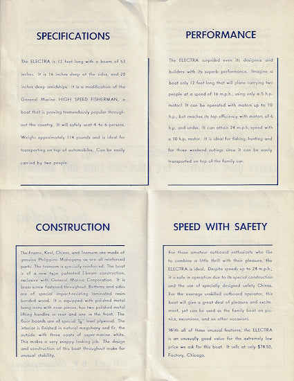General Marine Speedliner Electra Brochure Brochure