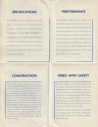 General Marine Speedliner Electra Brochure Brochure