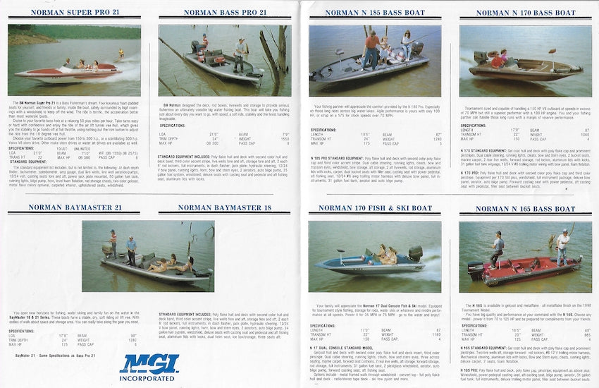MGI 1990 Bass Boat Brochure