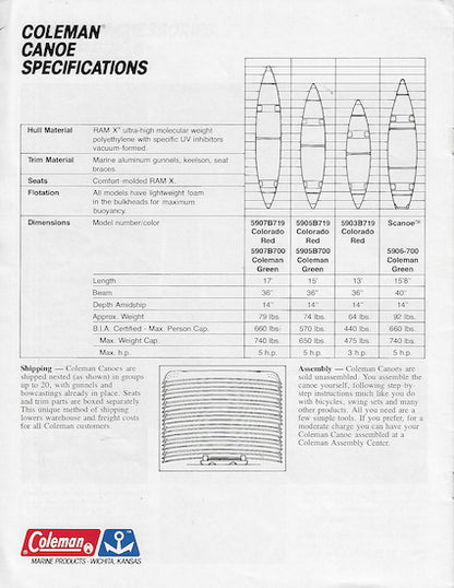 Coleman Canoes Brochure