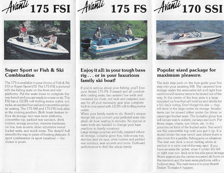 Avanti 1980s Abbreviated Brochure