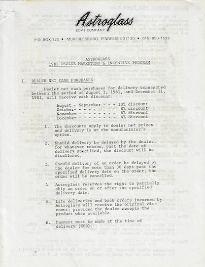 Astroglass 1982 Brochure
