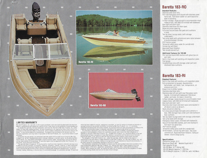Mel-Hart 1983 Baretta Brochure