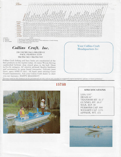 Collins Craft 1970s Brochure