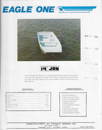 Eagle One 14 Jon Brochure