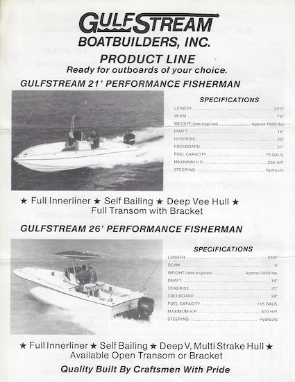 Gulfstream Boat Brochure Package