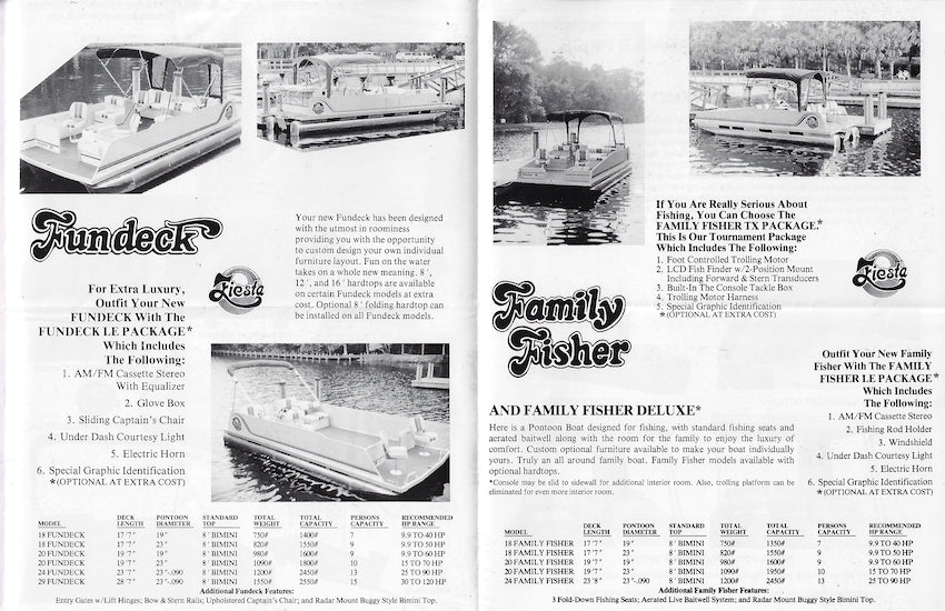 Fiesta 1990s Pontoon Boat Brochure