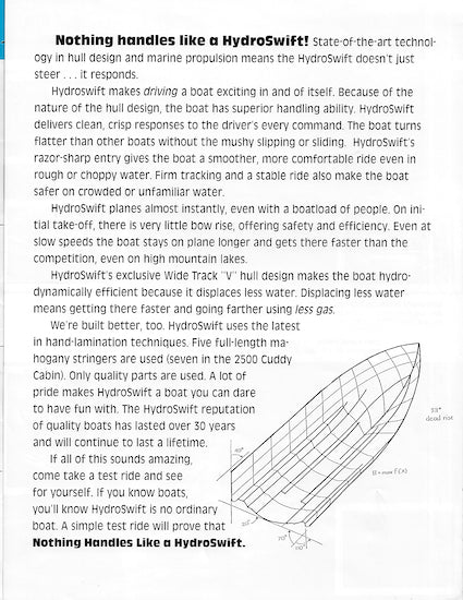 Hydroswift 1980s Brochure
