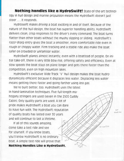 Hydroswift 1980s Brochure